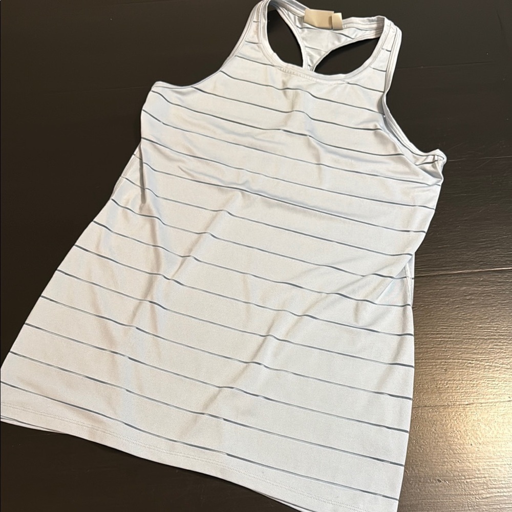 Athleta Womens Blue Striped Racerback‎ Tank Top Size Small ST
